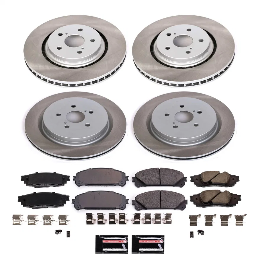 Front and Rear SEMI-COATED ROTOR KIT for Lexus