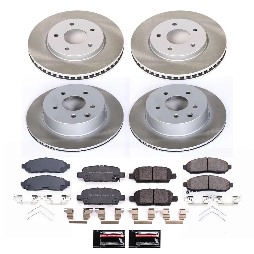 Front and Rear SEMI-COATED ROTOR KIT for Nissan LEAF