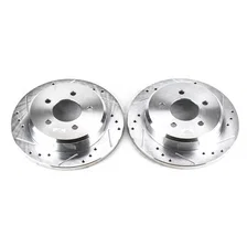 Front DRILLEDSLOTTED ROTOR PAIR for Ford Mustang image 2