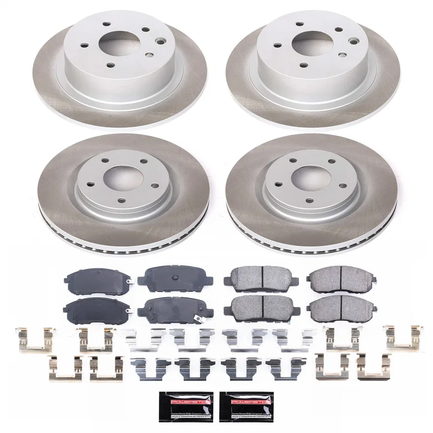 Front and Rear SEMI-COATED ROTOR KIT for Nissan Sentra