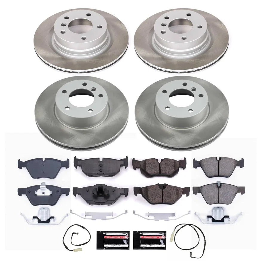 Front and Rear SEMI-COATED ROTOR KIT for BMW 325i