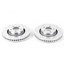 Front DRILLEDSLOTTED ROTOR PAIR for Ford Mustang image 2