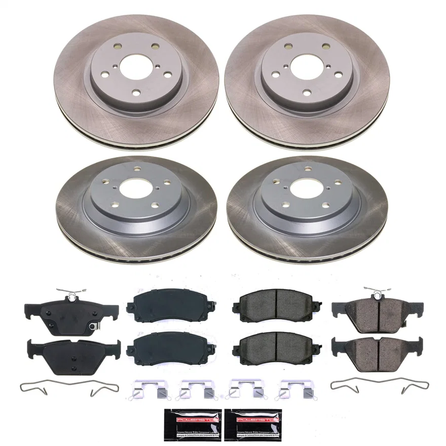 Front and Rear SEMI-COATED ROTOR KIT for Subaru Forester