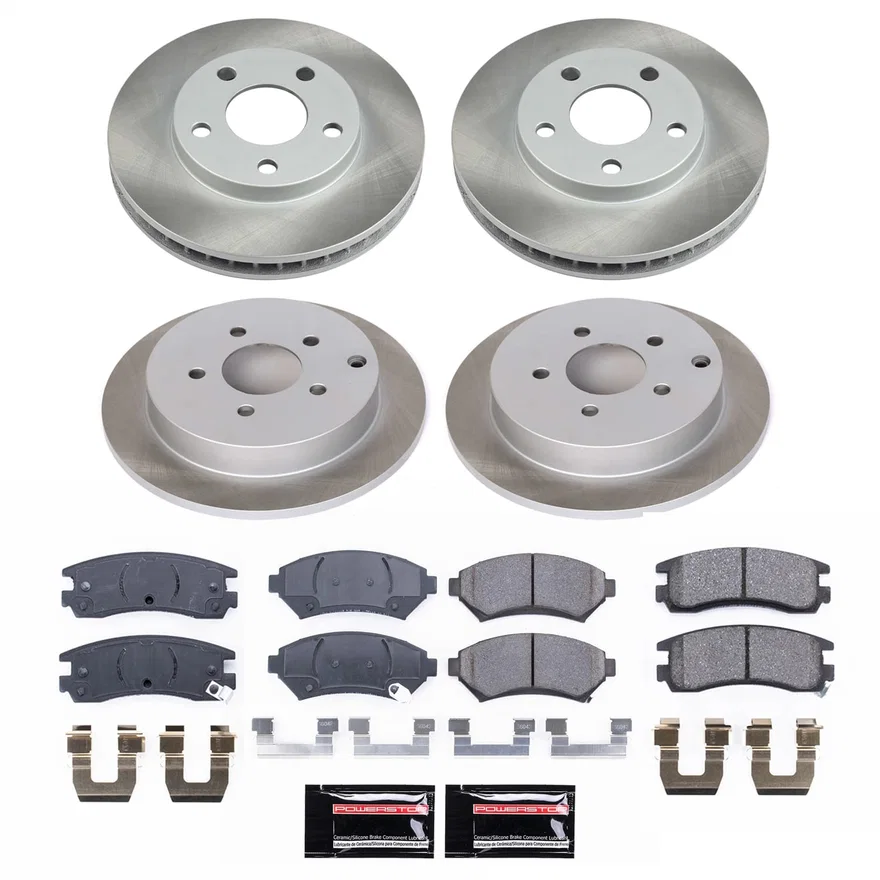 Front and Rear SEMI-COATED ROTOR KIT for Oldsmobile Silhouette