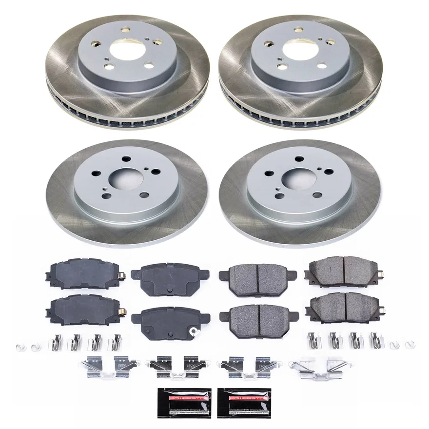 Front and Rear SEMI-COATED ROTOR KIT for Toyota