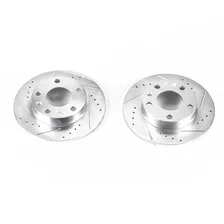 Rear DRILLEDSLOTTED ROTOR PAIR for Audi image 2