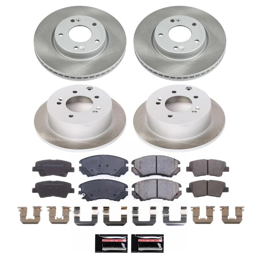 Front and Rear SEMI-COATED ROTOR KIT for Kia Soul