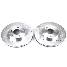 Front DRILLEDSLOTTED ROTOR PAIR for INFINITI Q45 image 2