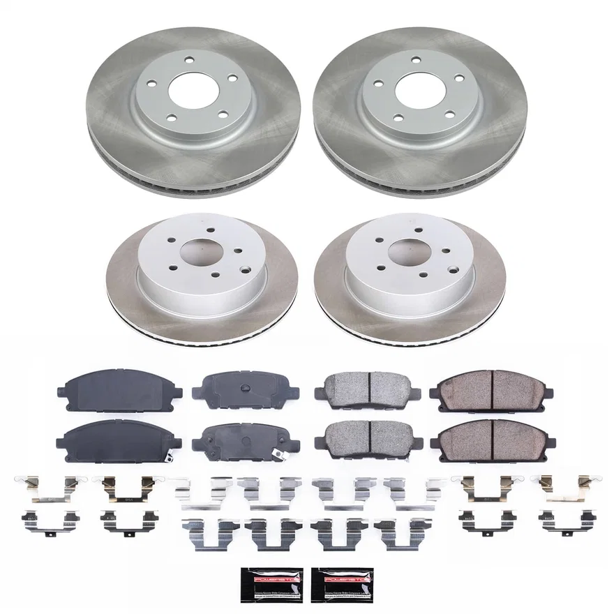 Front and Rear SEMI-COATED ROTOR KIT for Nissan Quest