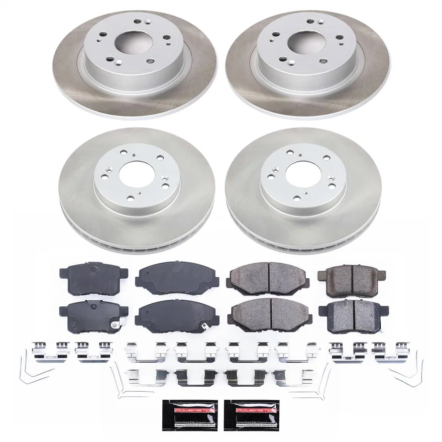 Front and Rear SEMI-COATED ROTOR KIT for Honda Accord