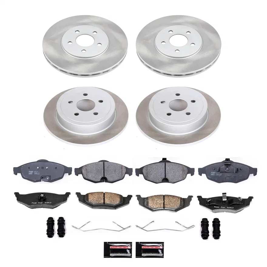 Front and Rear SEMI-COATED ROTOR KIT for Chrysler Sebring