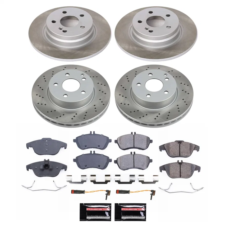 Front and Rear SEMI-COATED ROTOR KIT for Mercedes-Benz C300