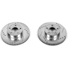Front DRILLEDSLOTTED ROTOR PAIR for Subaru image 2