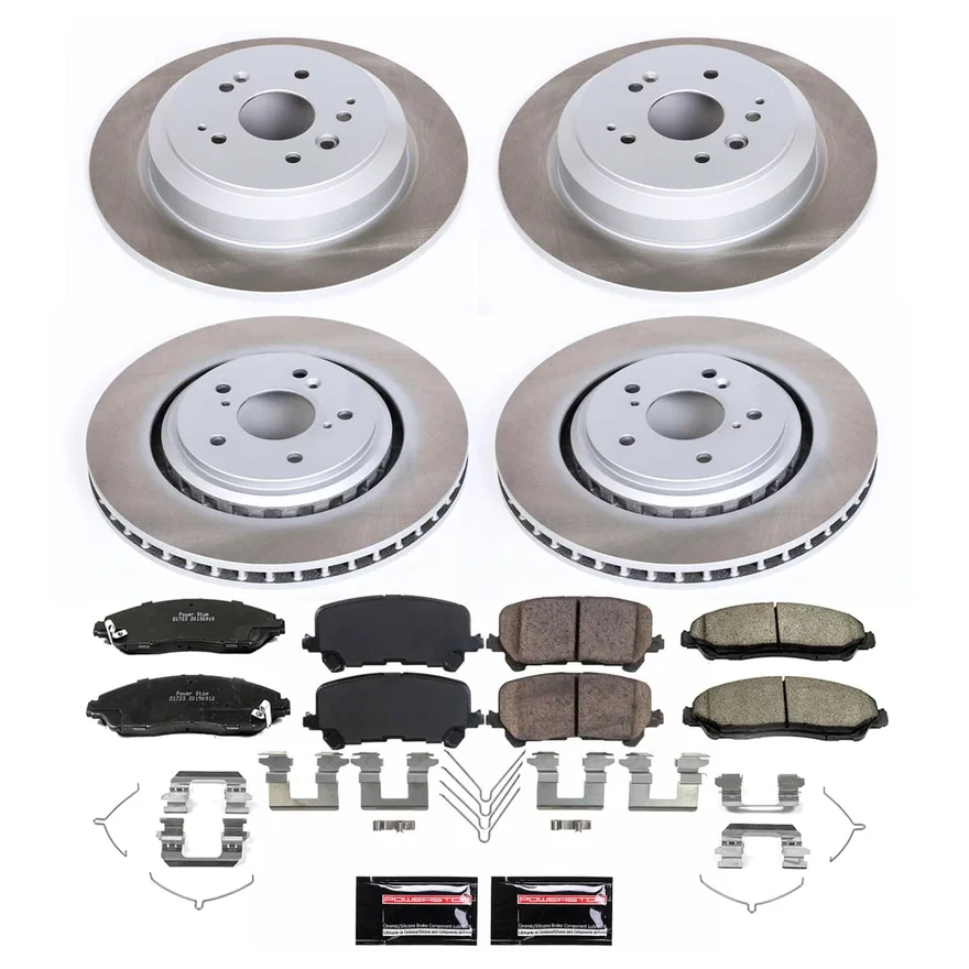 Front and Rear SEMI-COATED ROTOR KIT for Acura MDX
