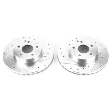 Front DRILLEDSLOTTED ROTOR PAIR for Mercedes-Benz image 2