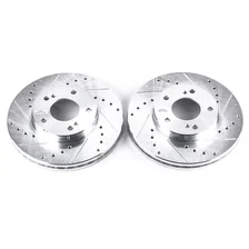 Front DRILLEDSLOTTED ROTOR PAIR for INFINITI image 2