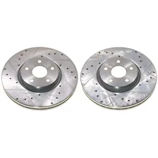 Front DRILLEDSLOTTED ROTOR PAIR for Dodge Durango image 1