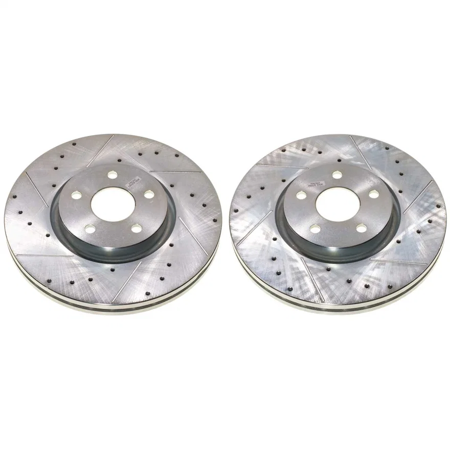 Front DRILLEDSLOTTED ROTOR PAIR for Dodge Durango