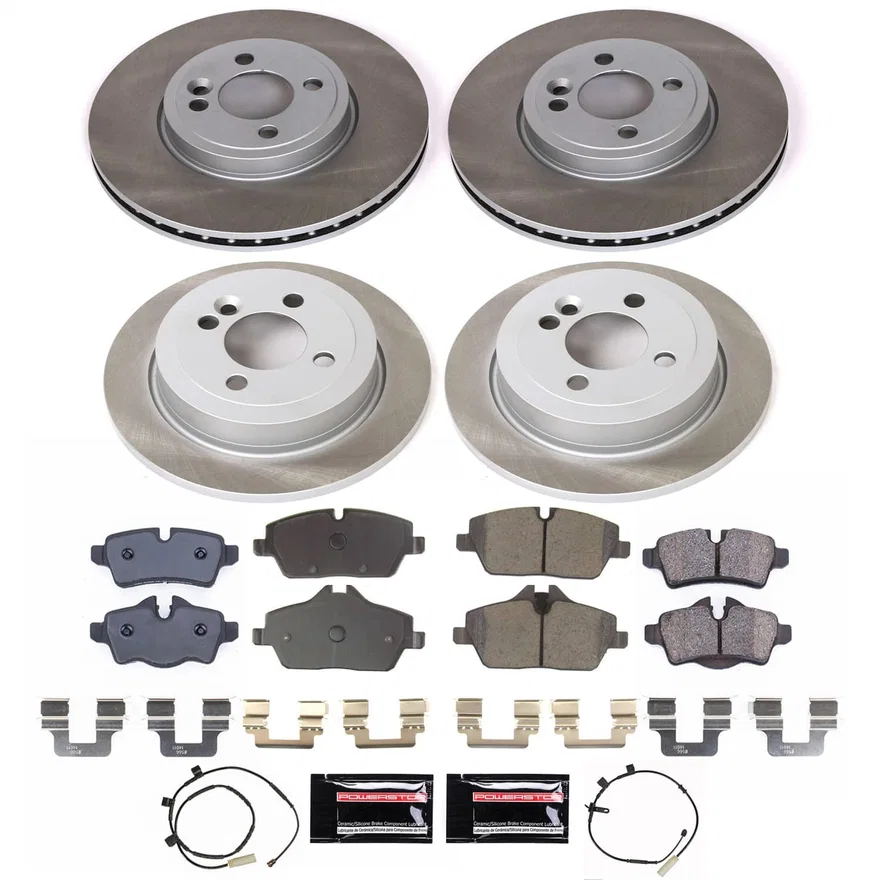 Front and Rear SEMI-COATED ROTOR KIT for Mini Cooper