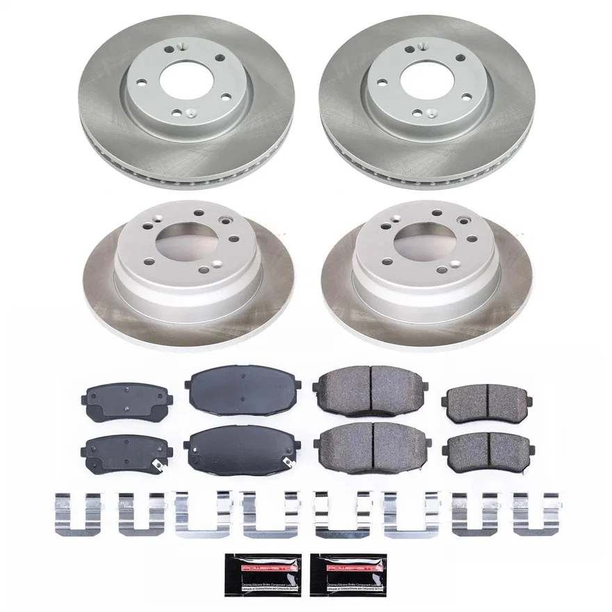 Front and Rear SEMI-COATED ROTOR KIT for Hyundai Elantra