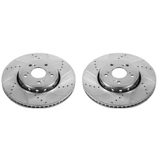 Front DRILLEDSLOTTED ROTOR PAIR for Acura image 2