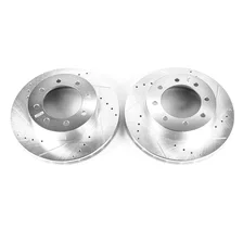 Front DRILLEDSLOTTED ROTOR PAIR for Ford image 2