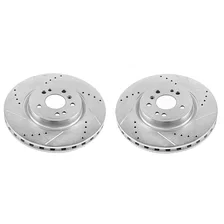 Front DRILLEDSLOTTED ROTOR PAIR for Mercedes-Benz image 2