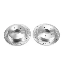 Rear DRILLEDSLOTTED ROTOR PAIR for Suzuki Kizashi image 2