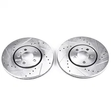Front DRILLEDSLOTTED ROTOR PAIR for Volkswagen image 2
