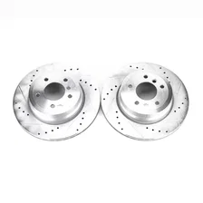 Rear DRILLEDSLOTTED ROTOR PAIR for BMW image 2
