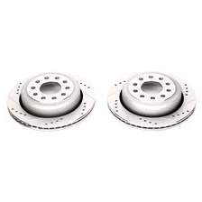 Rear DRILLEDSLOTTED ROTOR PAIR for Lincoln Town Car image 2