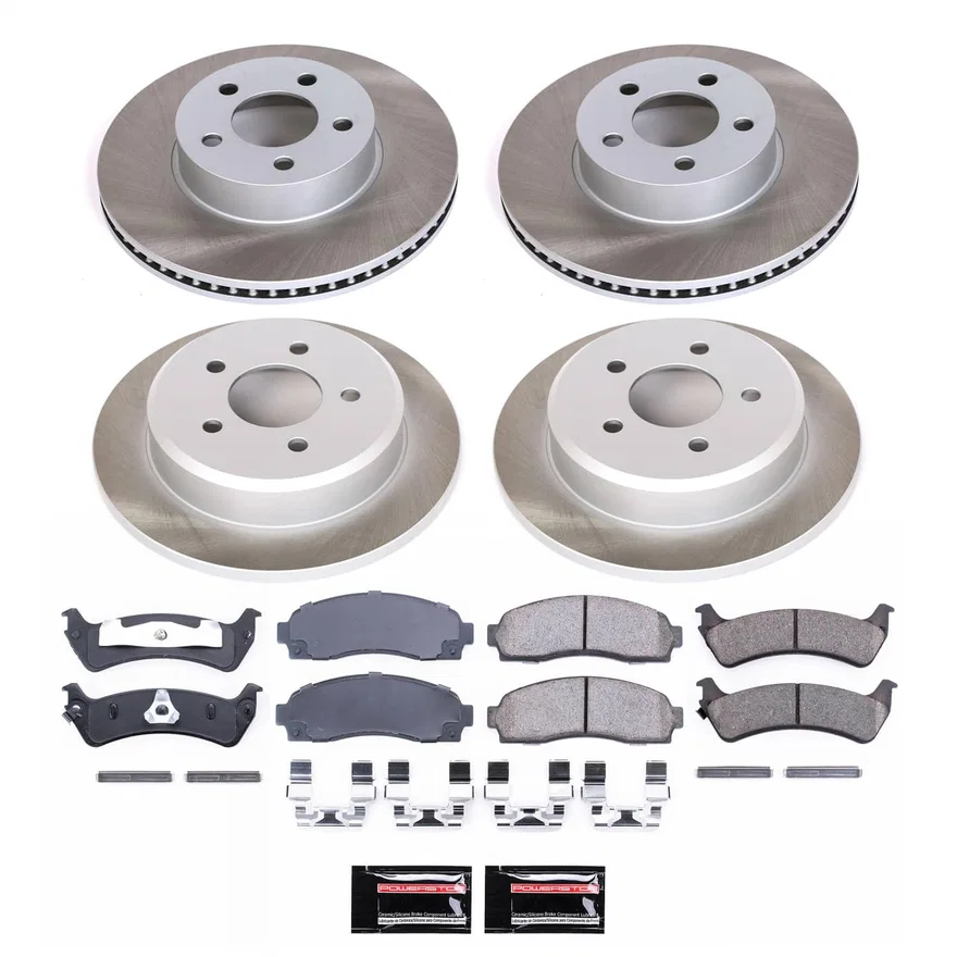 Front and Rear SEMI-COATED ROTOR KIT for Ford Explorer Sport