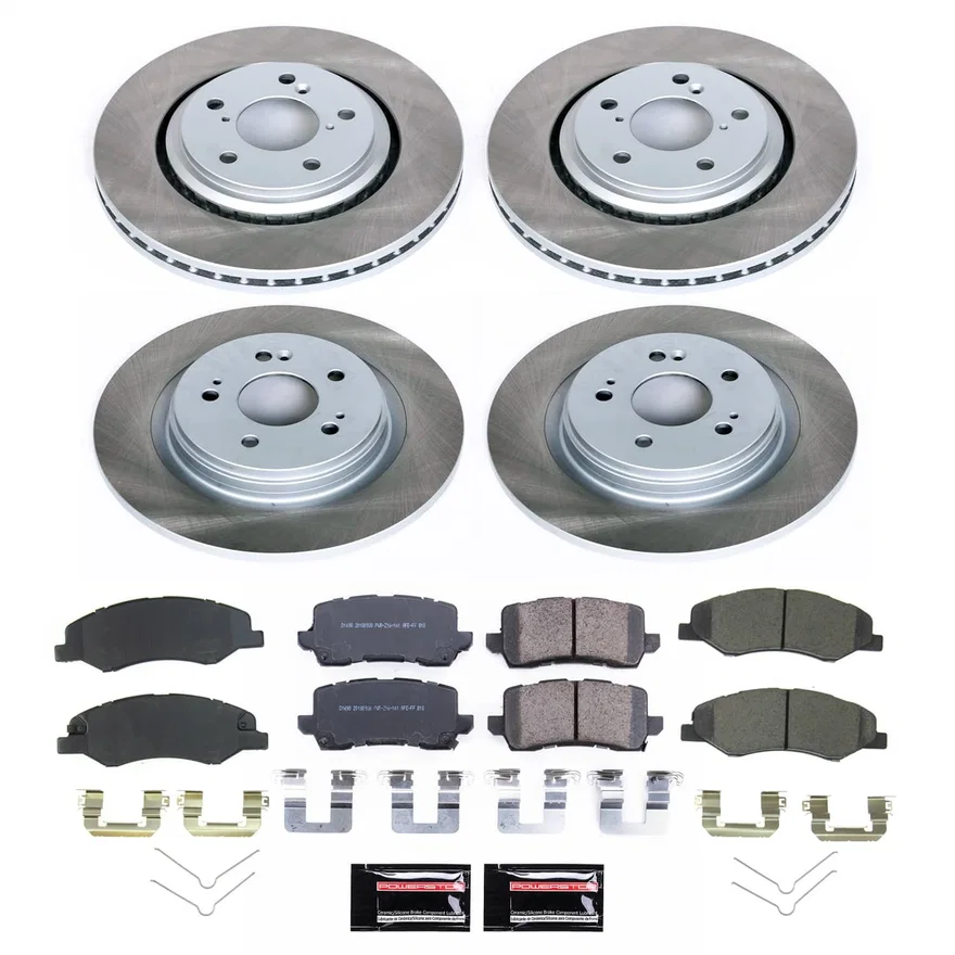 Front and Rear SEMI-COATED ROTOR KIT for Honda Odyssey
