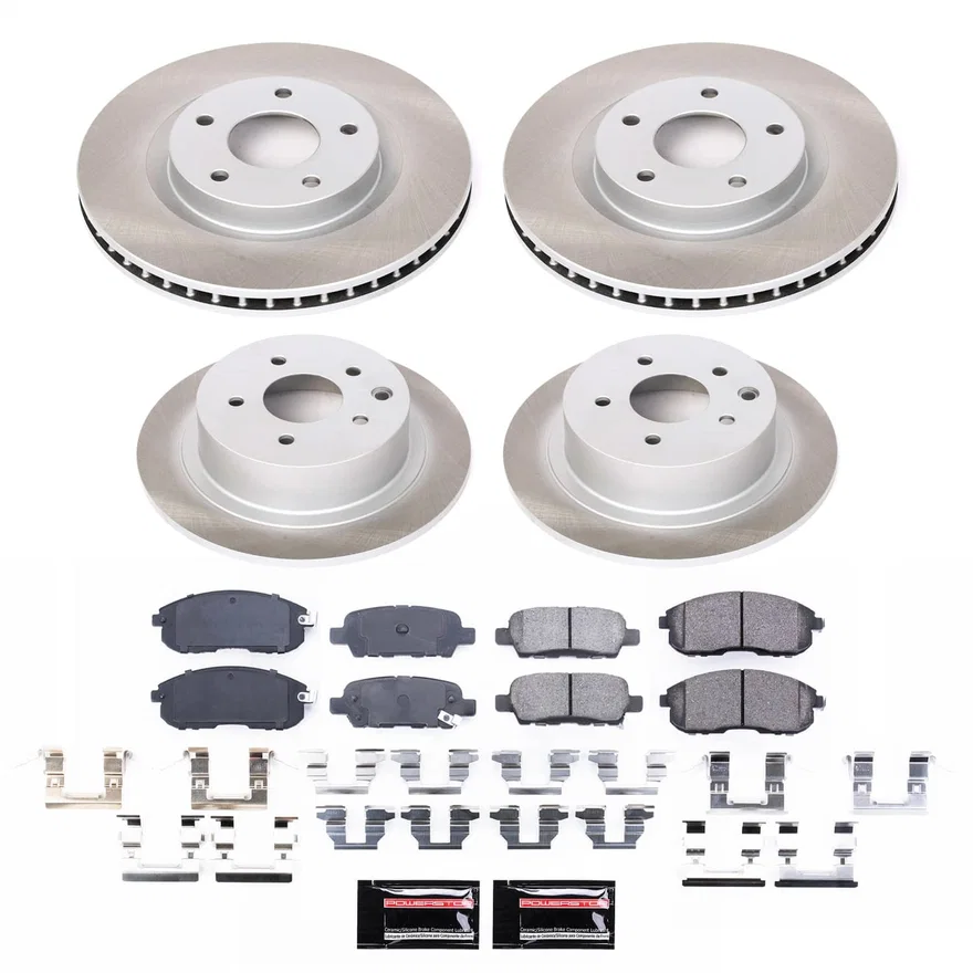 Front and Rear SEMI-COATED ROTOR KIT for Nissan Sentra