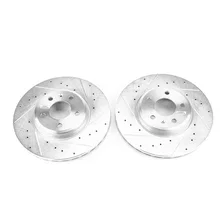 Front DRILLEDSLOTTED ROTOR PAIR for Audi image 2