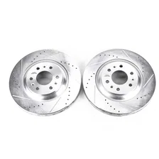 Front DRILLEDSLOTTED ROTOR PAIR for Cadillac SRX image 2