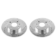 Rear DRILLEDSLOTTED ROTOR PAIR for Fiat 500 image 2