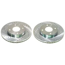 Front DRILLEDSLOTTED ROTOR PAIR for Ford Fiesta image 2
