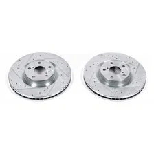 Front DRILLEDSLOTTED ROTOR PAIR for Lexus image 2