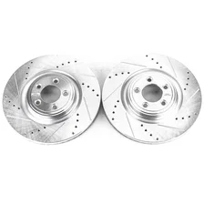 Front DRILLEDSLOTTED ROTOR PAIR for Jaguar image 2