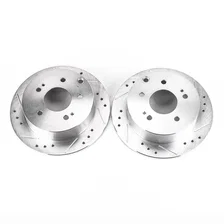 Rear DRILLEDSLOTTED ROTOR PAIR for Mitsubishi image 2