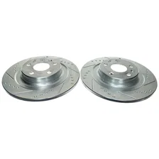 Rear DRILLEDSLOTTED ROTOR PAIR for Volvo image 2