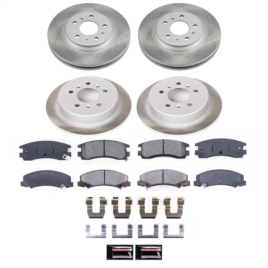 Front and Rear SEMI-COATED ROTOR KIT for Chevrolet