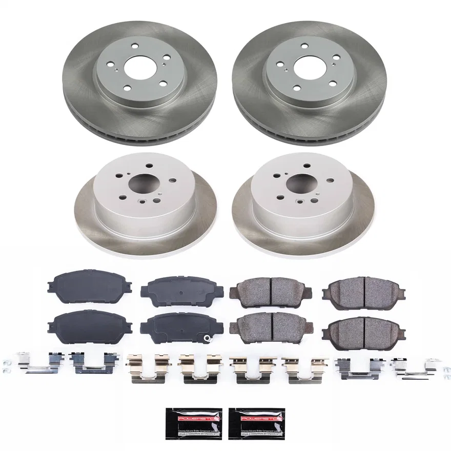 Front and Rear SEMI-COATED ROTOR KIT for Toyota Sienna