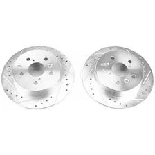 Rear DRILLEDSLOTTED ROTOR PAIR for Toyota Camry image 2