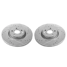Front DRILLEDSLOTTED ROTOR PAIR for Volvo image 2