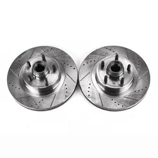 Front DRILLEDSLOTTED ROTOR PAIR for Ford image 2