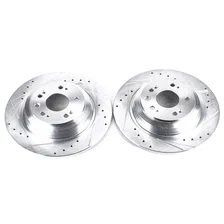 Rear DRILLEDSLOTTED ROTOR PAIR for Acura TL image 2