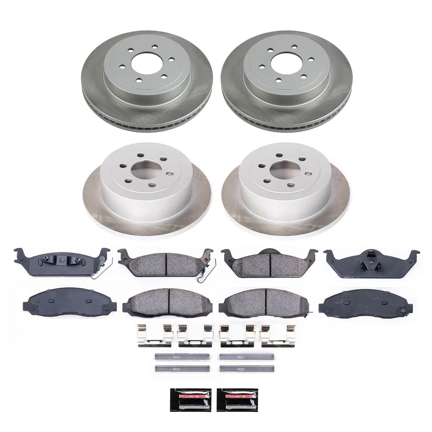 Front and Rear SEMI-COATED ROTOR KIT for Dodge Dakota
