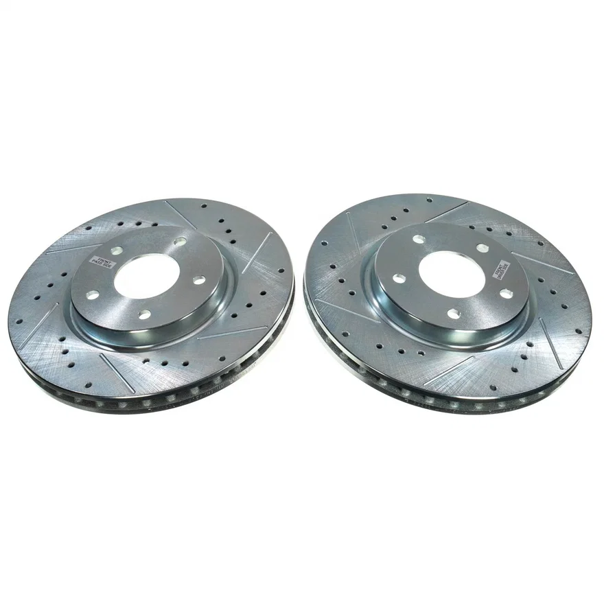 Front DRILLEDSLOTTED ROTOR PAIR for Nissan Rogue